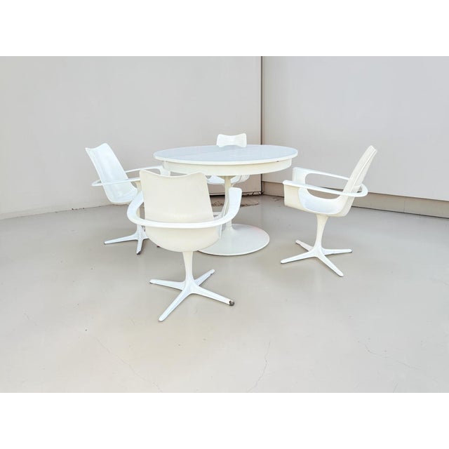 Space Age the Cherry Chairs and Expandable Tulip Table by Luigi Colani for Lusch & Co, 1970s, Set of 5 For Sale - Image 9 of 18