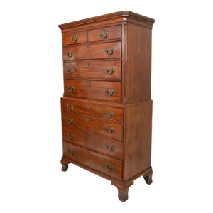Antique 18th Century Georgian George III Mahogany Tallboy Chest on Chest, 1760