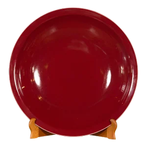 Chinese Vintage Large Porcelain Platter with Oxblood Color