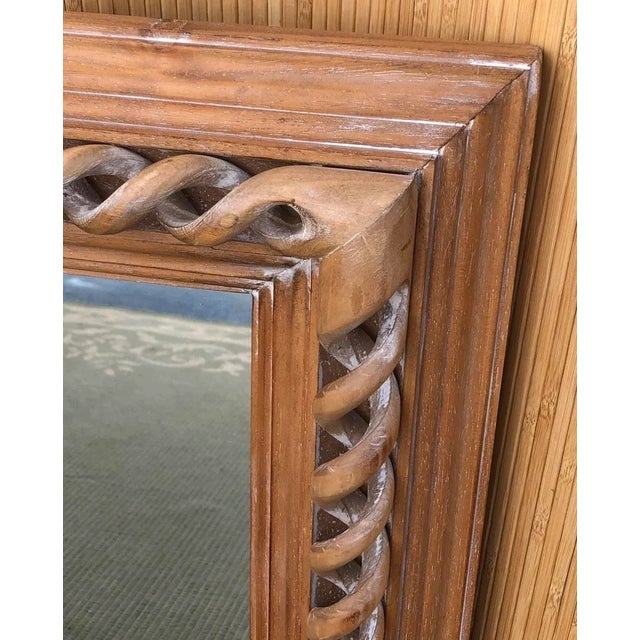 Mid 20th Century Vintage Hand Carved Pine Mirror Italy For Sale - Image 5 of 11