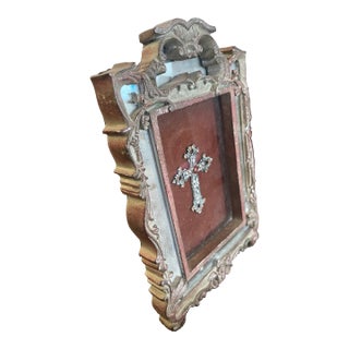 Mirrored Shadowbox With Ornate Cross For Sale