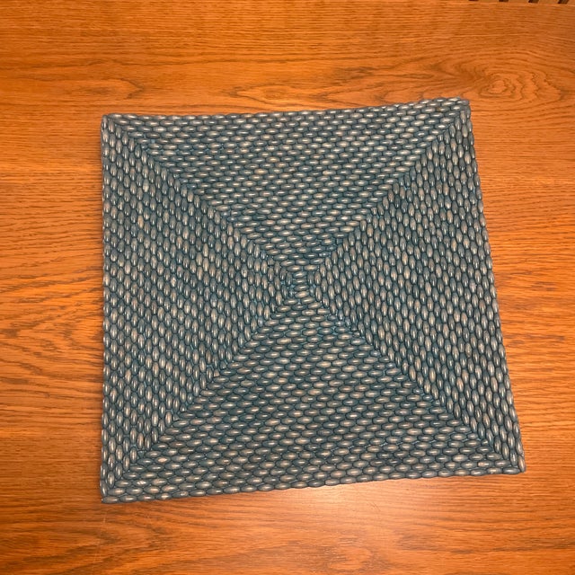 Contemporary Kim Seybert Hand-Beaded Placemat Set of 8 in Coastal Blue-Green For Sale - Image 3 of 11