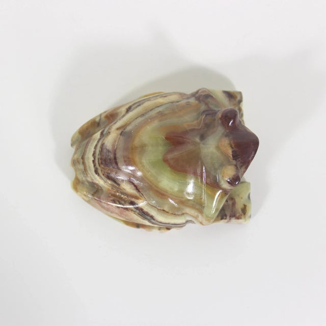 Gemstone Vintage Carved Onyx Frog Figurine or Paperweight For Sale - Image 7 of 10