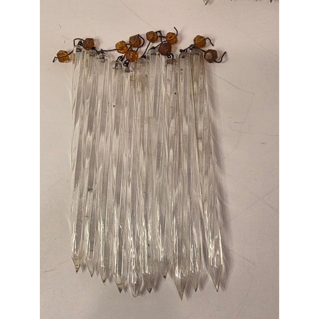 Transparent Blown Glass Tube Form Chandelier or Candelabra Drops For Sale - Image 8 of 12