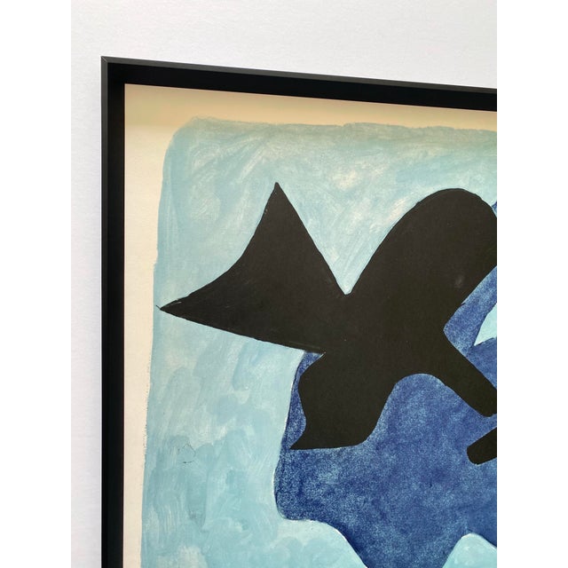 Georges Braque Georges Braque Vintage 1970 Mid Century Modernist Framed French Fine Art Lithograph Print " Astre Et l'Oiseau II " 1958 For Sale - Image 4 of 17