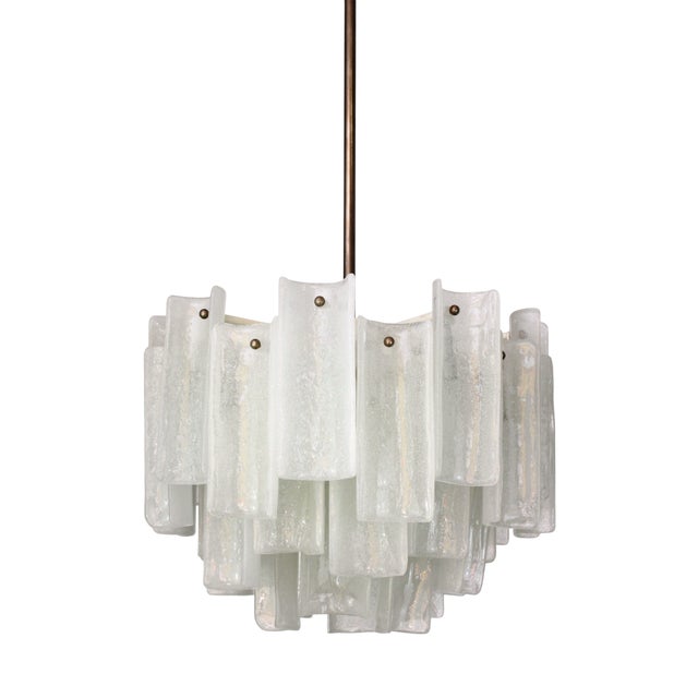 Cast Glass Chandelier from Kalmar, 1960s For Sale