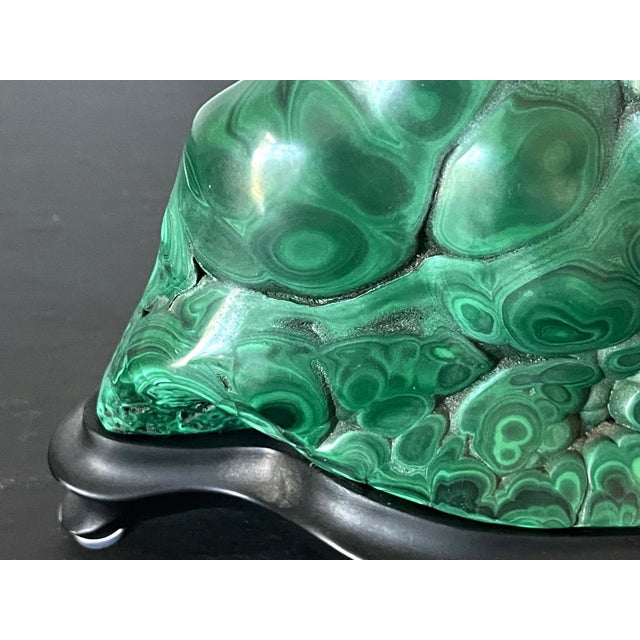 Malachite Rock on Display Stand as a Viewing Stone For Sale - Image 11 of 13