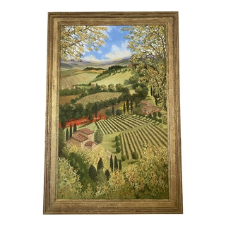 Contemporary Valley Landscape Oil Painting, Framed For Sale