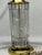 Dresden Porcelain Mid 20th Century Signed Dresden Cut Crystal & Brass Cylinder Table Lamp - With Shade For Sale - Image 4 of 6