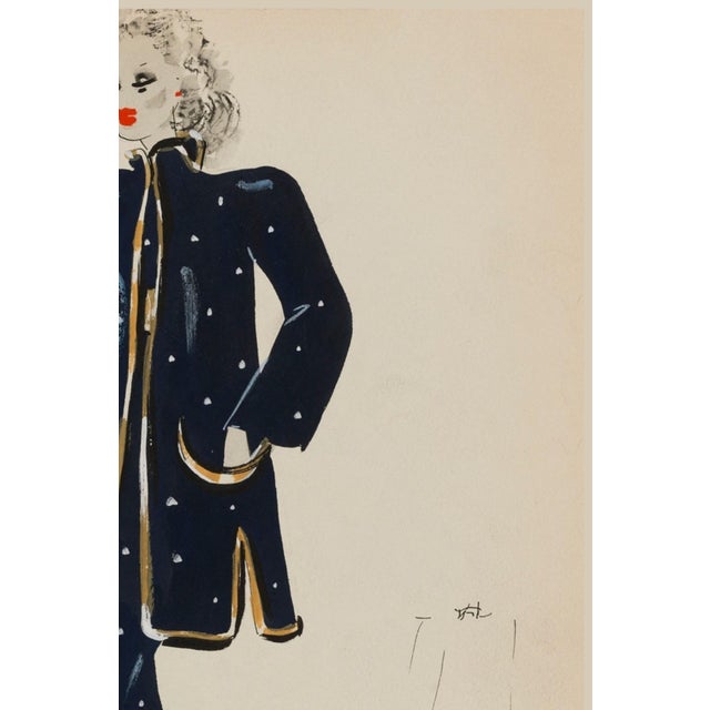 Not Yet Made - Made To Order Vintage French Fashion Art Print – Art Deco Woman in Navy, 36" X 48" For Sale - Image 5 of 8