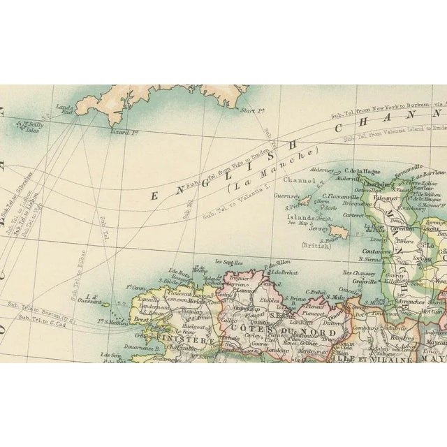 Antique Map of France, 1903 For Sale - Image 3 of 10