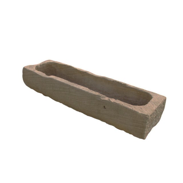 Stone 70" Inch Long Hand Chiseled Stone Trough 63 For Sale - Image 7 of 11