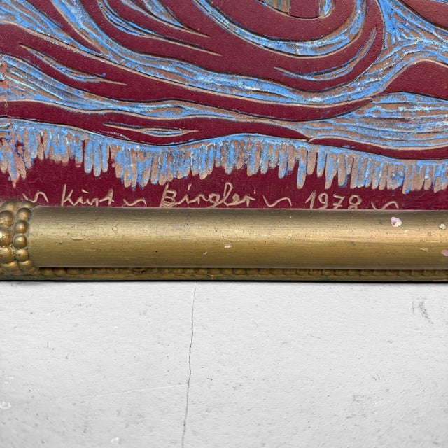 Wood Leda and the Swan Relief Block by Kurt Bingler, 1978 For Sale - Image 7 of 18