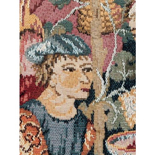 Vintage French Aubusson Medieval Style Jacquard Tapestry, 1970s For Sale - Image 17 of 18