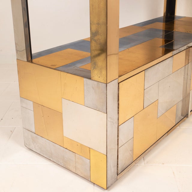 Black Cityscape Brass and Stainless Steel Bookcase by Paul Evans, 1971 For Sale - Image 8 of 18