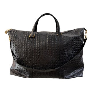 Huge Italian Alligator Handbag Duffle Bag For Sale
