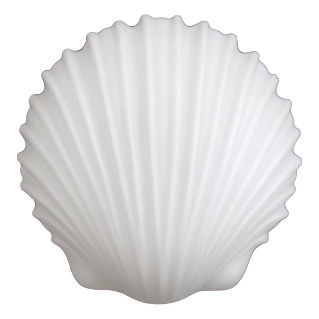 Large Shell Wall Lamp in Opal Glass from Glashütte Limburg, 1970s For Sale