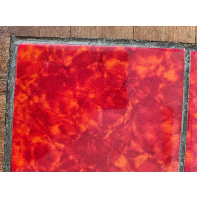 Wood Mid 20th Century Stackable Wood and Inlaid Ceramic Tile Cocktail End Tables, Set of 3 For Sale - Image 7 of 10