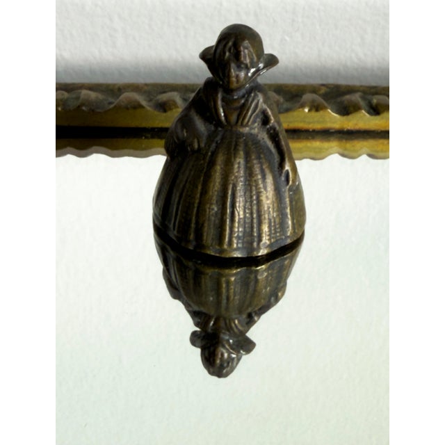 Vintage Dutch Girl Figural Brass Table Bell Novelty Desk Call Bell For Sale - Image 4 of 13