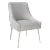 Beatrix Pleated Light Grey Velvet Side Chair with Silver Legs For Sale