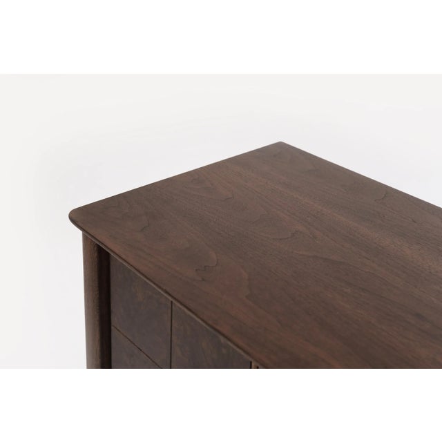 Distinctive Walnut Burl Wood Front Credenza, 1950s For Sale - Image 12 of 13