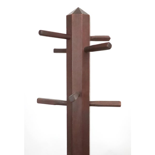 Mid 20th Century Rustic Solid Walnut Coat Tree Rack For Sale - Image 4 of 8