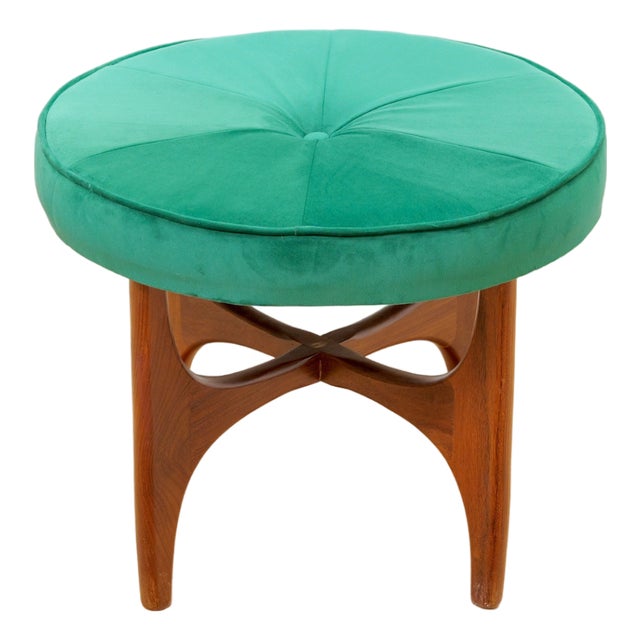 1960s Mid Century Astro Vanity Stool by G Plan in Teak & Jade, Attributed For Sale