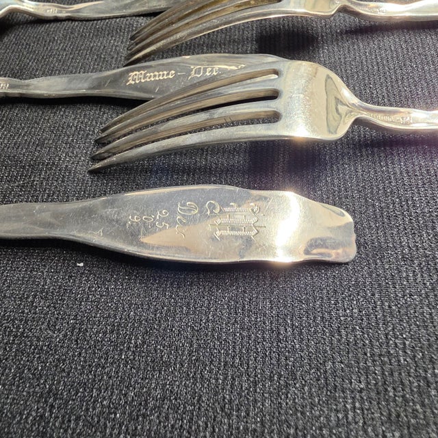 Antique Whiting Lily of the Valley Sterling Silver Luncheon Forks - Set of 12 For Sale - Image 10 of 13