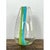 Vintage Clear Glass Vase With Blue and Green Stripes For Sale In West Palm - Image 6 of 12