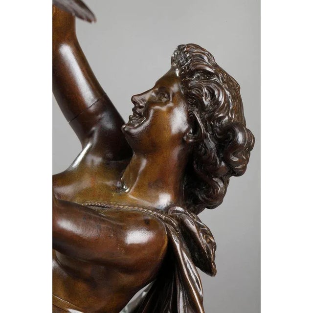 Bronze Femme Aux Colombes Sculpture by Charles-Alphonse Gumery For Sale - Image 16 of 18
