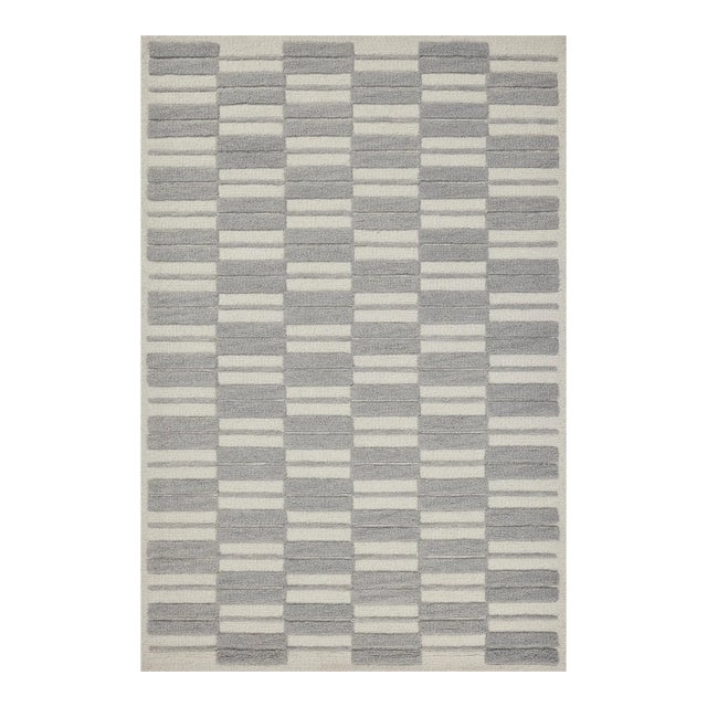 Chris Loves Julia x Loloi Bradley Ivory / Grey 9'-3" x 13' Area Rug For Sale