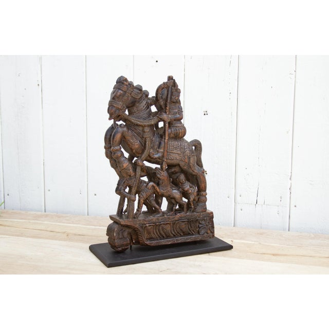 Wood 18th Century Indian Temple Statue For Sale - Image 7 of 12