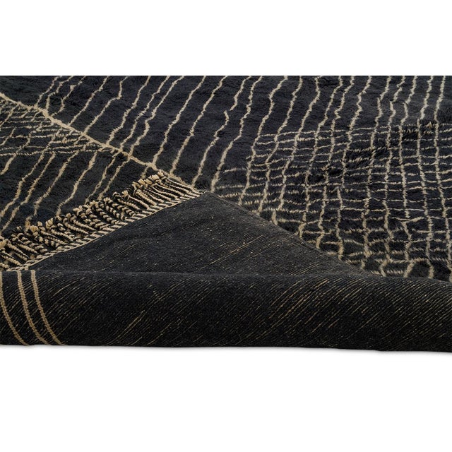 Contemporary Premium Hand-Knotted Wool Rug | 13'3" X 9'9" | One of a Kind For Sale - Image 3 of 8