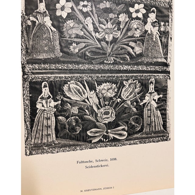Antique Tapestry Women and Floral Print For Sale - Image 4 of 4