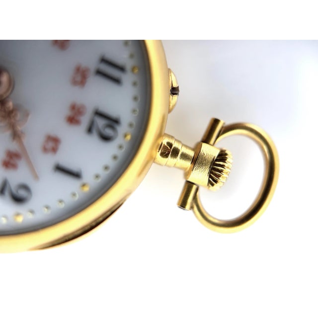 1900 - 1909 Antique 1900s Pocket Watch, French Hallmarks, 18k Gold, Old Cut Diamond For Sale - Image 5 of 10