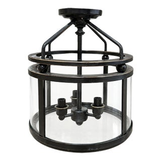 Quoizel Norfolk Industrial Style 3 Light Semi Flush Mount Light For Sale