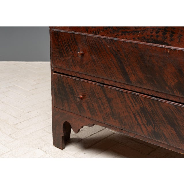 Oxblood Red Antique New England Grain Painted Blanket Chest For Sale - Image 8 of 18