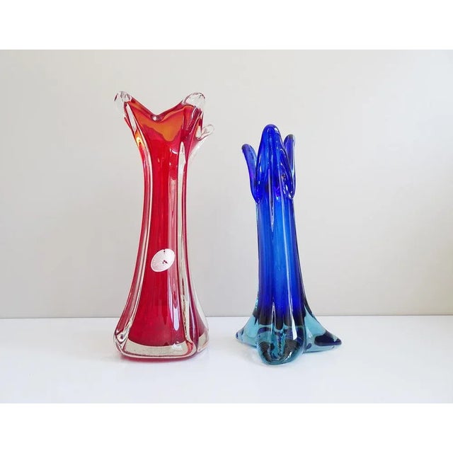 Murano Glass Vases, Italy, 1960s, Set of 2 For Sale - Image 4 of 11