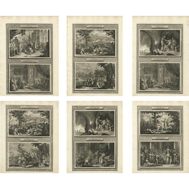 Pieter Mortier, Genesis & Exodus Scenes, 1700, Copper Engraving, Set of 6 For Sale