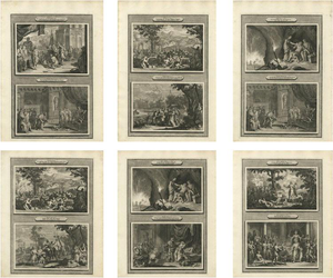 Pieter Mortier, Genesis & Exodus Scenes, 1700, Copper Engraving, Set of 6