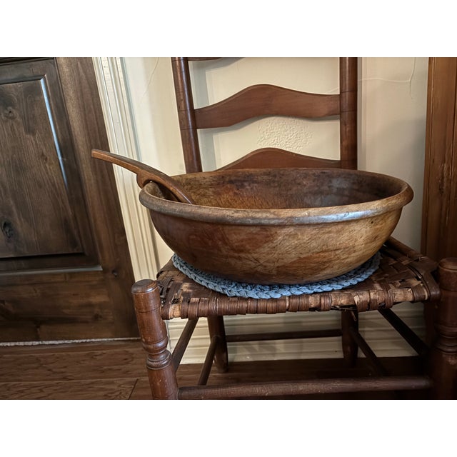 1950s Vintage Dough Bowl and Ladle For Sale - Image 5 of 6