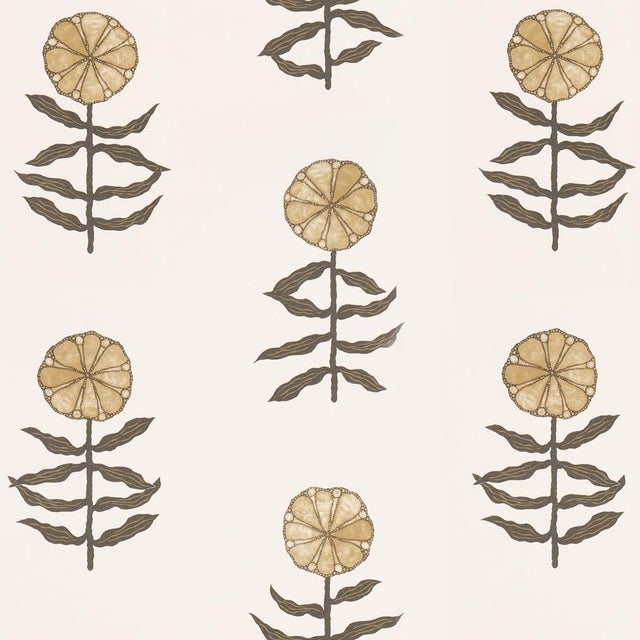 SAMPLE - Schumacher x Marian Mcevoy Pretty Petals Wallpaper In Neutral For Sale