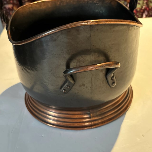 1960s Vintage Copper Coal Bucket Fireside Bin For Sale - Image 5 of 5