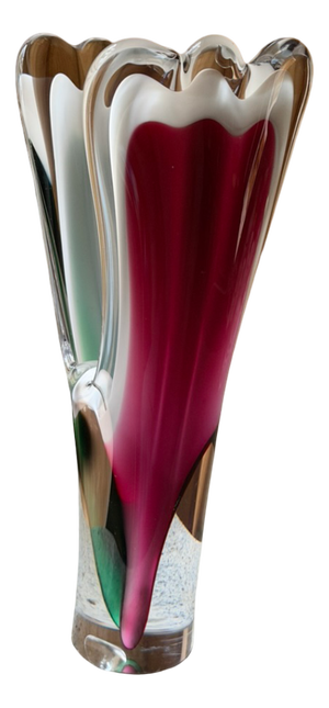 Coquille Vase in Art Glass from Flygsfors, Sweden, 1950s-1960s
