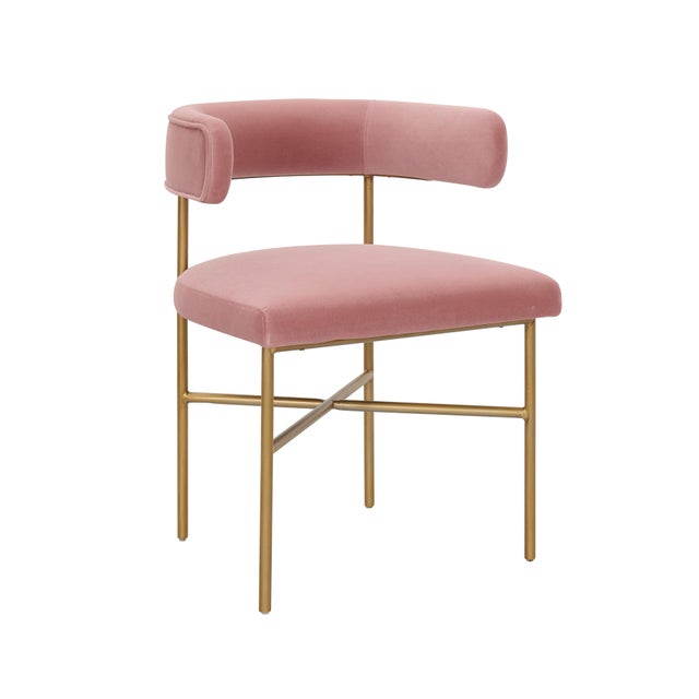 Metal Kim Blush Performance Velvet Chair For Sale - Image 7 of 7