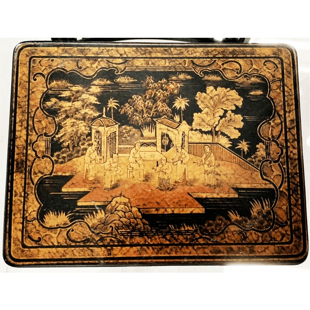 2000 - 2009 Vintage Hickory Chair Attributed Chinoiserie Nesting Tables – Set of 4 For Sale - Image 5 of 8