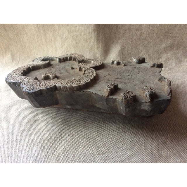 Rare French Textile Printing Block - Hand-Carved Industrial Design Art For Sale - Image 9 of 10