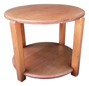 Vintage 1950s Russel Wright American Modern for Conant Ball Maple Wood Round Side Table