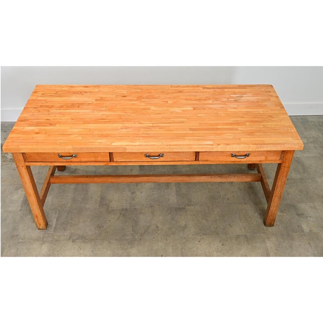 French 19th Century Butcher Block Dining-Work Table For Sale - Image 11 of 15