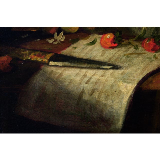 This sophisticated still life by Italian artist Massimo Reggiani pays homage to the great European tradition of...